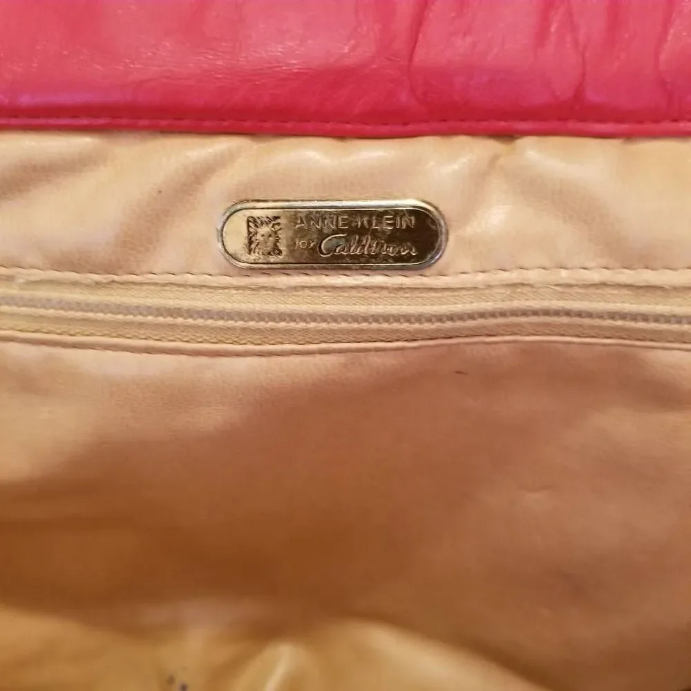 Anne Klein for Calderon Red Leather Purse Clutch - Picture 8 of 10